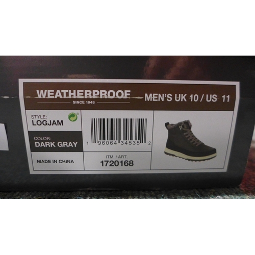 3196 - Pair of men's weatherproof dark grey boots - UK size 10 * this lot is subject to VAT