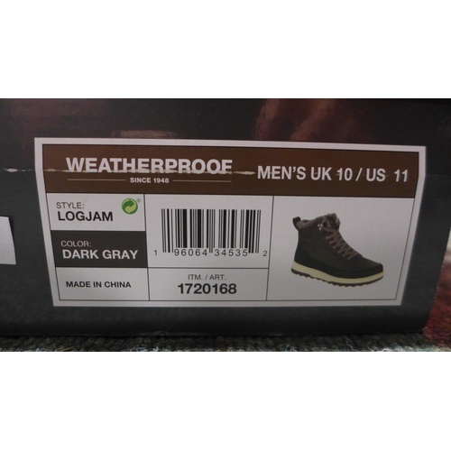 3197 - Pair of men's weatherproof dark grey boots - UK size 10 * this lot is subject to VAT