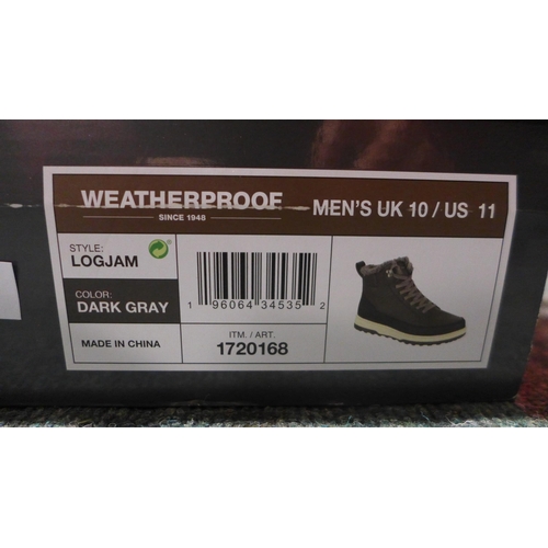 3198 - Pair of men's weatherproof dark grey boots - UK size 10 * this lot is subject to VAT