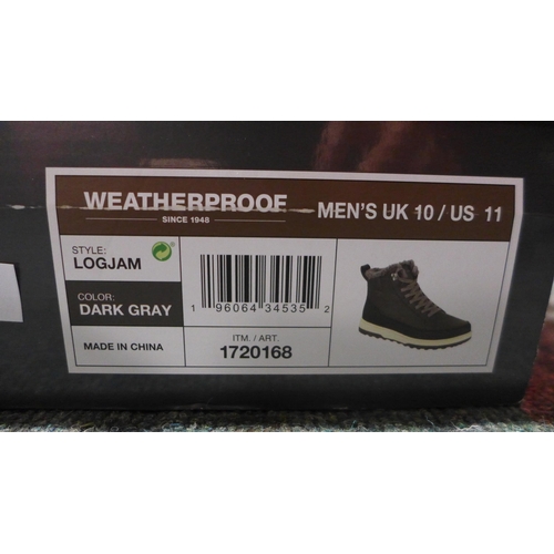 3199 - Pair of men's weatherproof dark grey boots - UK size 10 * this lot is subject to VAT