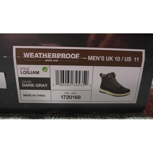 3200 - Pair of men's weatherproof dark grey boots - UK size 10 * this lot is subject to VAT