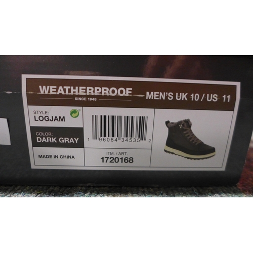 3201 - Pair of men's weatherproof dark grey boots - UK size 10 * this lot is subject to VAT