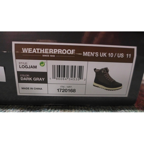 3202 - Pair of men's weatherproof dark grey boots - UK size 10 * this lot is subject to VAT