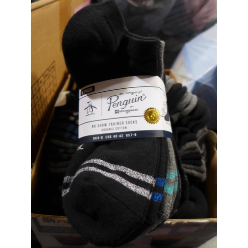 3242 - Quantity of men's Penguin no show trainer socks, UK size: 6-8. *This lot is subject to VAT