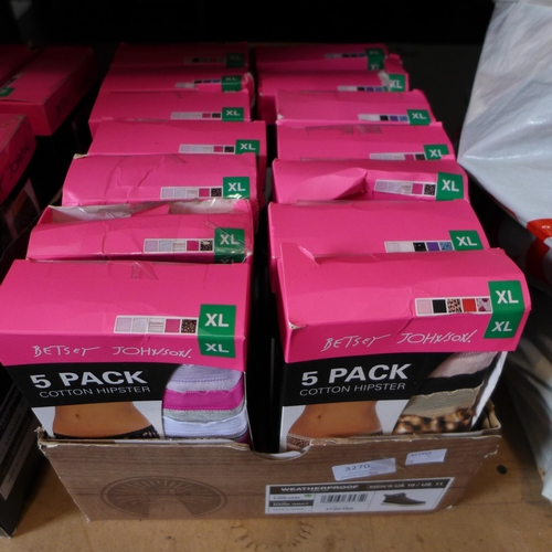 3270 - Quantity of ladies Betsey Johnson briefs (mainly size XL). *This lot is subject to VAT