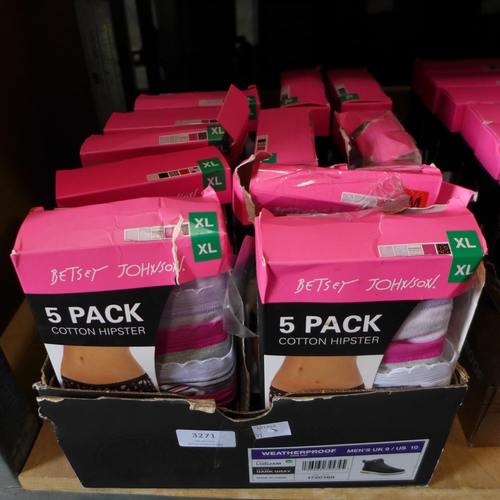 3271 - Quantity of ladies Betsey Johnson briefs (mainly size XL). *This lot is subject to VAT