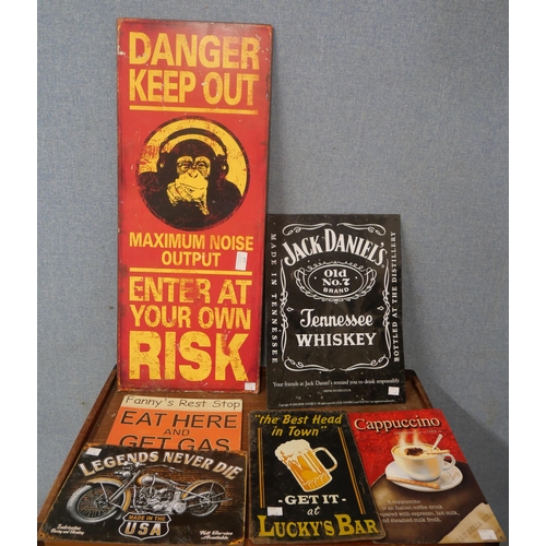 377 - Assorted tin advertising signs