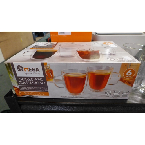 3298 - 9x Mesa Double Wall Mugs *Item is subject to VAT(319-476,477)