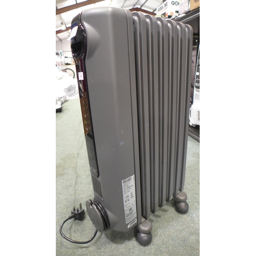 3308 - Delonghi Oil Filled Grey Radiator *Item is subject to VAT(319-493)