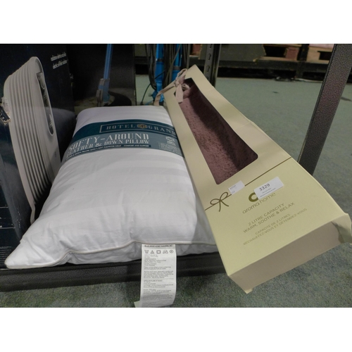 3329 - Long Hot Water Bottle and Hotel Grand Down Roll Pillow *Item is subject to VAT(319-459,468)