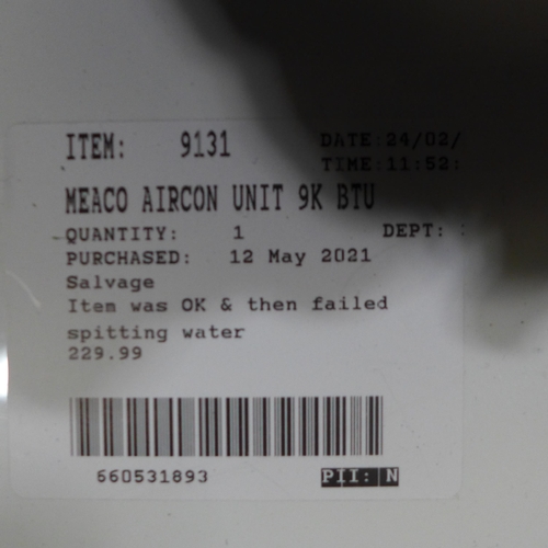 3390 - Meaco 9K Btu Aircon Unit - No Remote , original RRP £324.99 + VAT  *Item is subject to VAT(319-483)