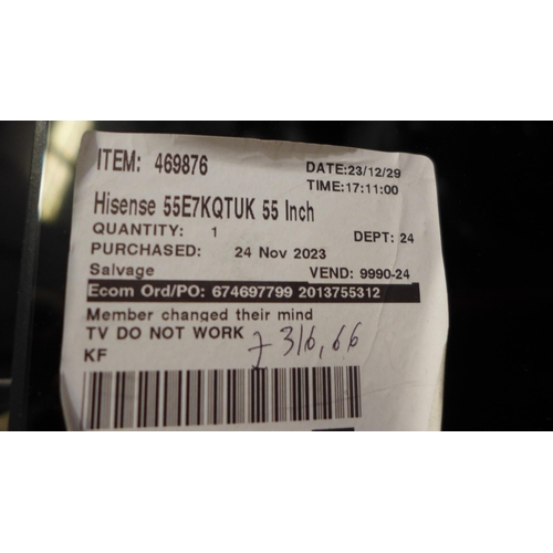 3398 - Qty Of Mixed Branded Tvs inc Hisense 70