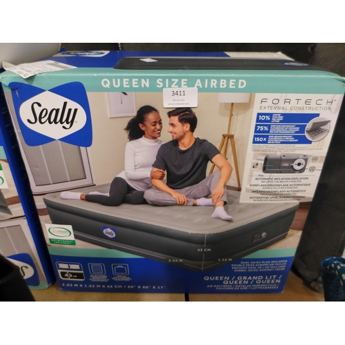 3411 - Sealy Fortech Airbed With Built-In Pump *Item is subject to VAT(319-132)