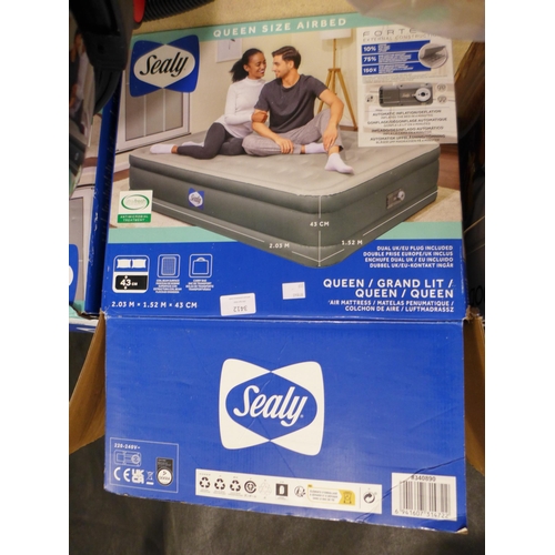 3412 - Sealy Fortech Airbed With Built-In Pump *Item is subject to VAT(319-133)