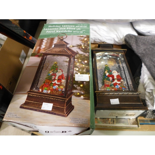 3420 - Holiday Cards Assortment and Holiday Scene Lantern *Item is subject to VAT(319-150,151)