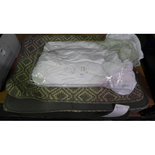 3455 - Sanderson King Size Fitted Sheet (300TC) and Multy Floor Runner (24 x 72) *Item is subject to VAT(31... 