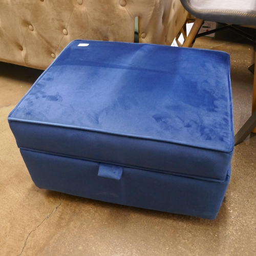 1363 - A blue velvet Hoxton footstool RRP £219