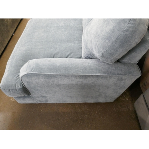 1461 - A steel blue velvet three seater sofa RRP £949