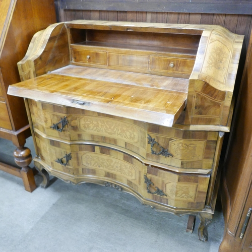 150 - An 18th Century style Dutch inlaid walnut bureau