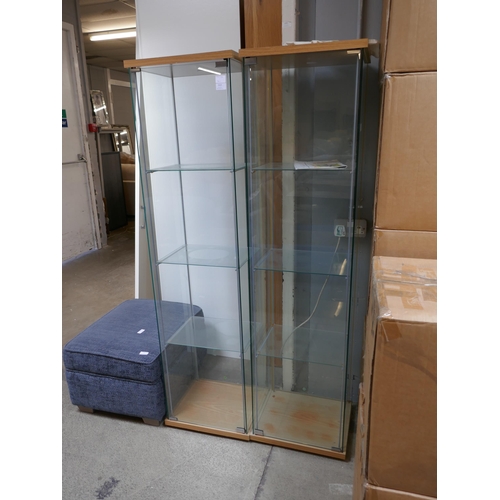 1642 - A pair of four tier glazed display cabinets