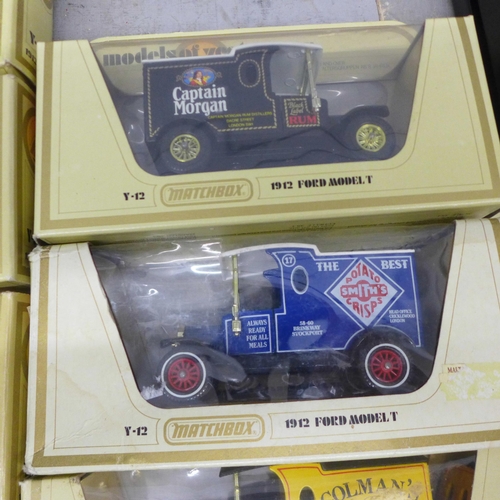 1155 - A collection of model vehicles, twelve Matchbox Models of Yesteryear including Y-27 1922 Foden C typ... 