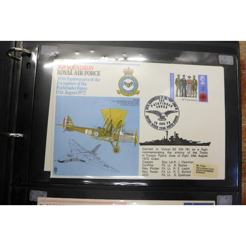 673 - Stamps; an album of RAF flown covers, including signed (48 no.)