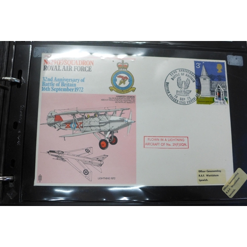 673 - Stamps; an album of RAF flown covers, including signed (48 no.)