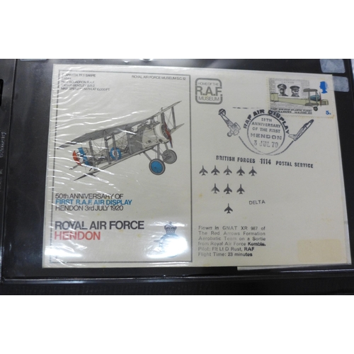 673 - Stamps; an album of RAF flown covers, including signed (48 no.)