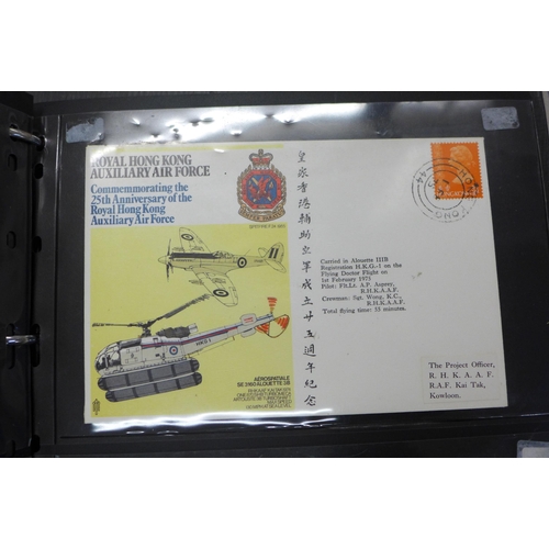 673 - Stamps; an album of RAF flown covers, including signed (48 no.)