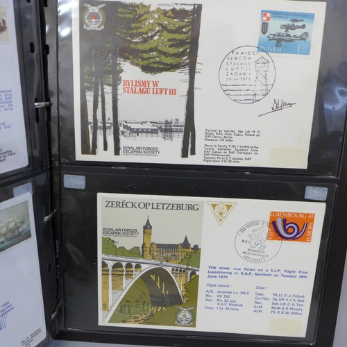 673 - Stamps; an album of RAF flown covers, including signed (48 no.)