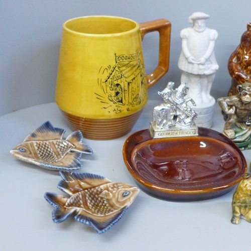 684 - A collection of Wade including Whimsies, angel fish dish, Hatbox Dalmatian, etc.