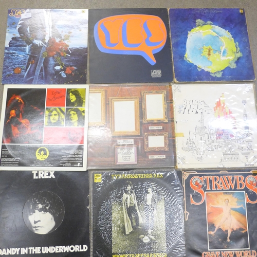 716 - Rock LP records including Yes, Pink Floyd, T-Rex, Ramones and Lou Reed