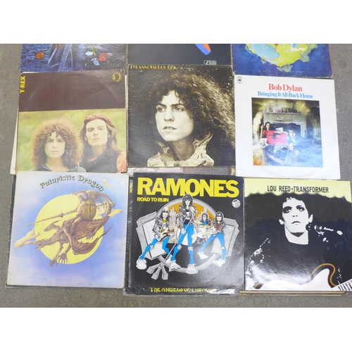 716 - Rock LP records including Yes, Pink Floyd, T-Rex, Ramones and Lou Reed