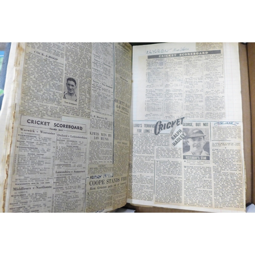 717 - Cricket ephemera, scrapbooks with autographs, score books, etc., 1940s onward