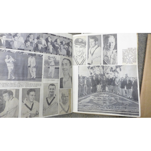 717 - Cricket ephemera, scrapbooks with autographs, score books, etc., 1940s onward