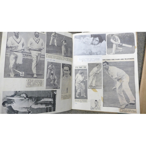 717 - Cricket ephemera, scrapbooks with autographs, score books, etc., 1940s onward