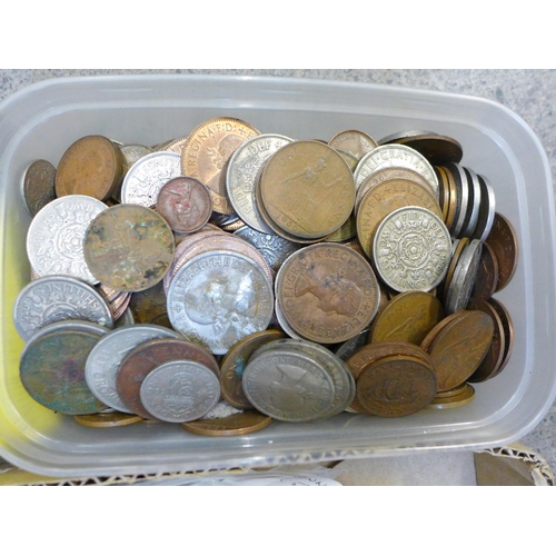 Bulk coin collections (1.25kg), including Victoria copper, Edward VII ...