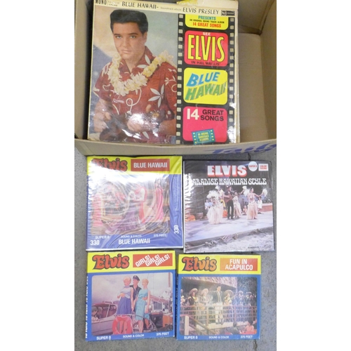 732 - A collection of Elvis Presley LP records and cine-films