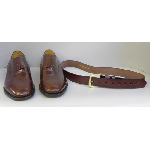 742 - A pair of gentleman's leather Loake shoes, size 10, new in box and a Hoggs of Fife gentleman's leath... 