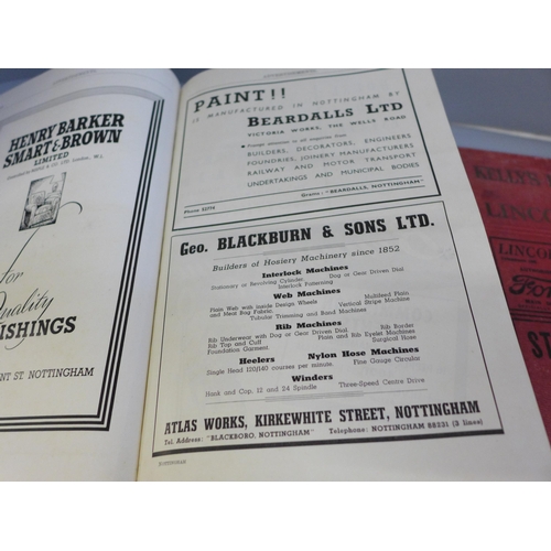 752 - Kelly's Directory of Nottingham and West Bridgford 1953 and Kelly's Directory of Lincolnshire 1933