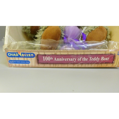 755 - A musical Winnie the Pooh bear and a Chad Valley 100th Anniversary of the Teddy Bear bear in box