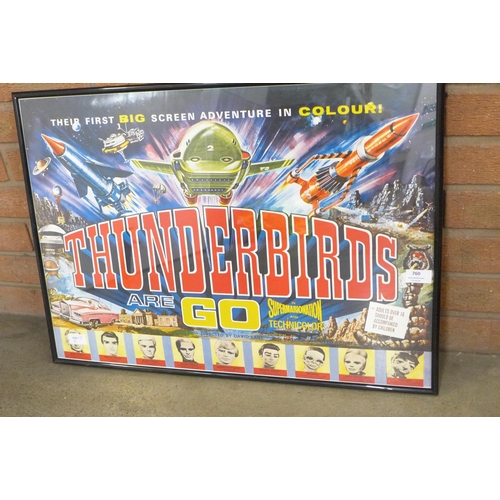 760 - A framed Thunderbirds Are Go promotional print of the 1966 David Lane movie (size 70 x 50cm)