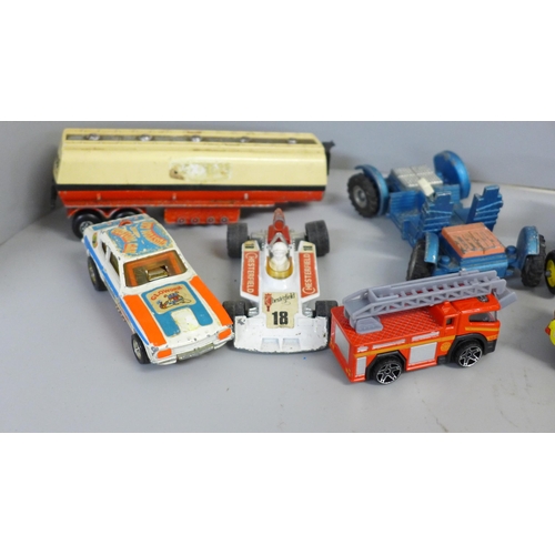 765 - A collection of Dinky, Corgi and Matchbox vehicles, playworn