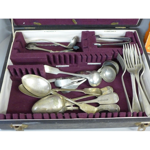 769 - A collection of flatware and a boxed The Lucie Attwell Kiddy's Cutlery set, boxed