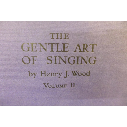 785 - A Radio Times from 1959 in folder; two The Gentle Art of Singing by Henry J. Wood, a wooden vintage ... 