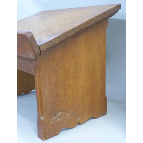 791 - A Robert 'Mouseman' Thompson oak lectern, a/f