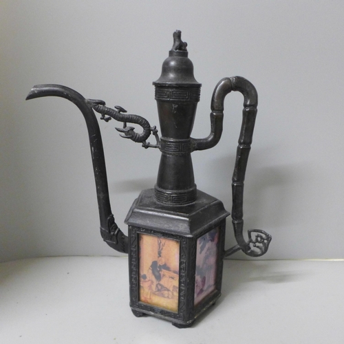 793 - A Chinese Qing Dynasty style pewter teapot