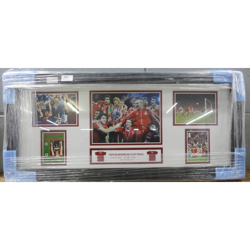 805 - Nottingham Forest, framed and mounted pictures from the 1979 European Cup Final, one picture signed ... 