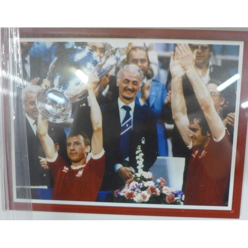 805 - Nottingham Forest, framed and mounted pictures from the 1979 European Cup Final, one picture signed ... 