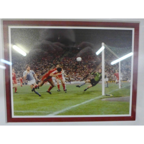 805 - Nottingham Forest, framed and mounted pictures from the 1979 European Cup Final, one picture signed ... 